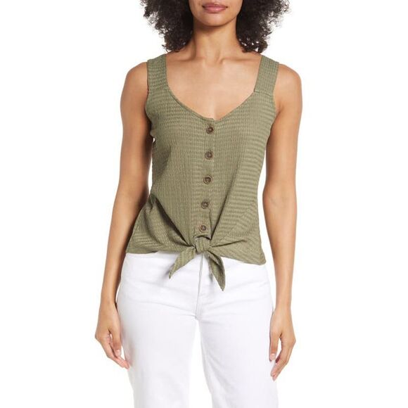 Sanctuary Golden Hour Textured Top In Trail Green - S - Picture 2 of 3